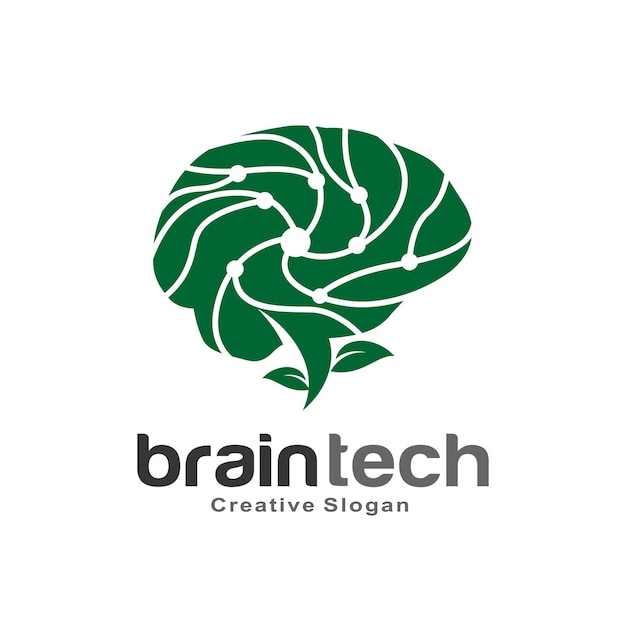 Vector vector brain logo with modern concept