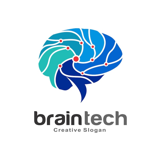 Vector vector brain logo with modern concept