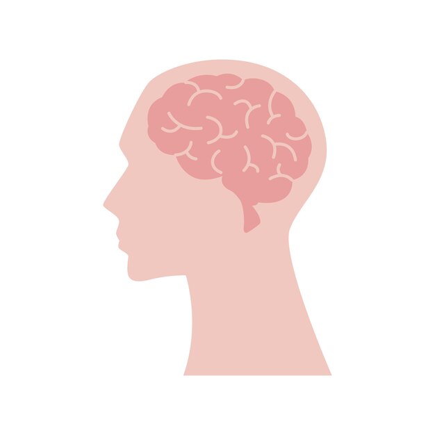 Vector vector brain vector icon simple silhouette symbol