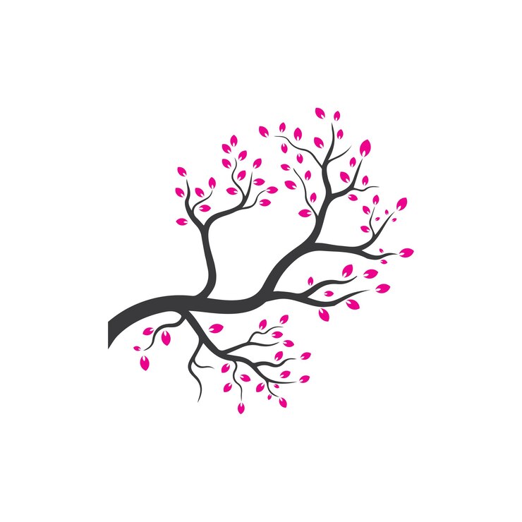Vector vector branch hand drawn illustration of tree branch design template