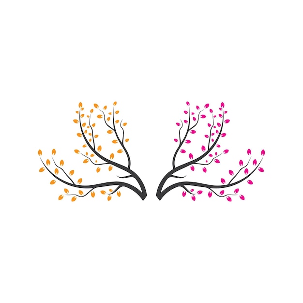 Vector vector branch hand drawn illustration of tree branch design template