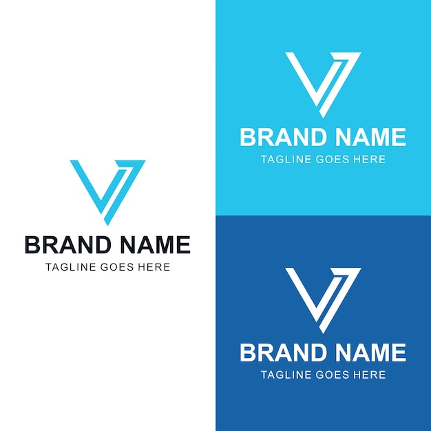 Vector branding identity corporate v logo vector design