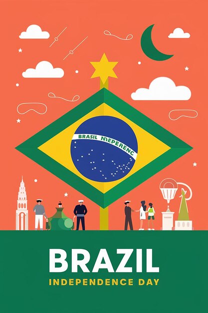 Vector vector brazil independence day design template flat design illustration