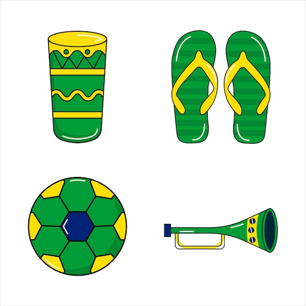 Vector Brazilian Carnival objects vector illustrations set