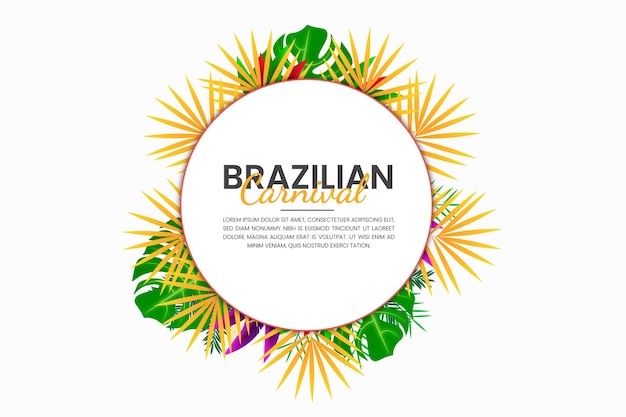 Vector Brazilian carnival party element with father and leaf