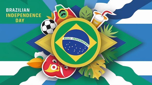 Vector vector brazilië onafhankelijkheidsdag ontwerp sjabloon flat design illustratie