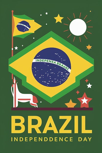 Vector Brazilië Onafhankelijkheidsdag ontwerp sjabloon Flat Design Illustratie