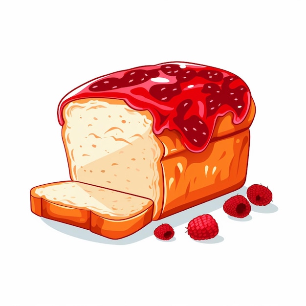 Vettore illustrazione vettoriale di pane marmellata di cibo colazione snack isolato icona di cartone animato toast set dolce