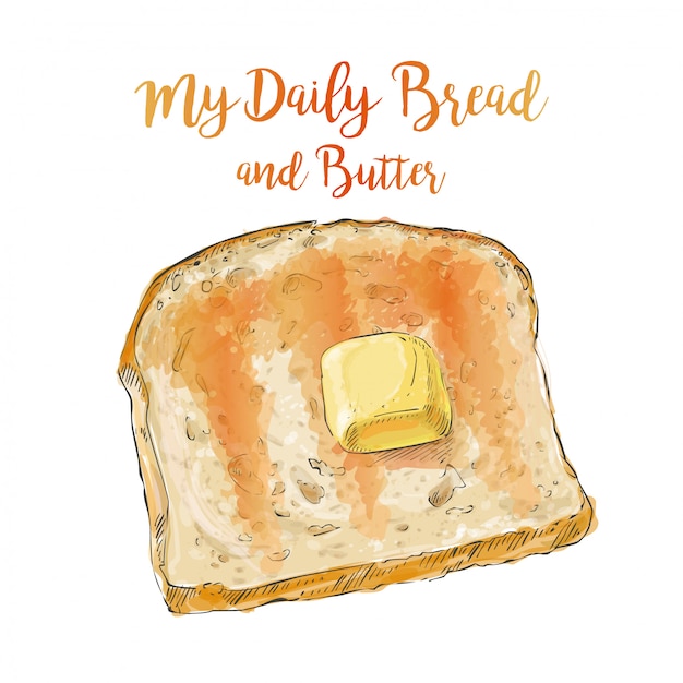 Vector vector bread with butter