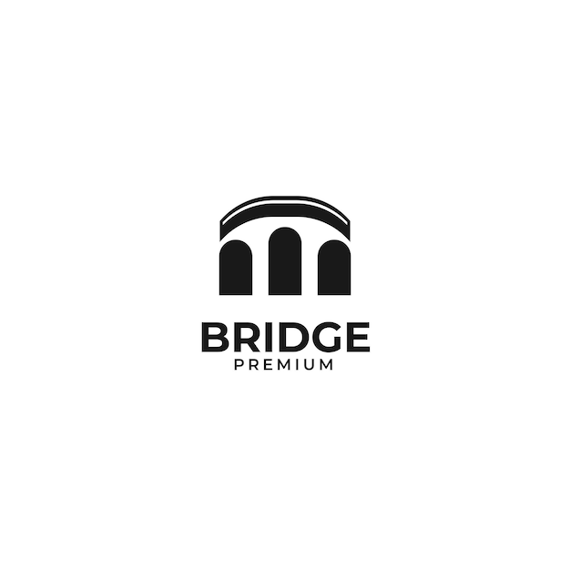 ベクトル ブリッジ ロゴ デザイン コンセプト テンプレート イラスト アイデア