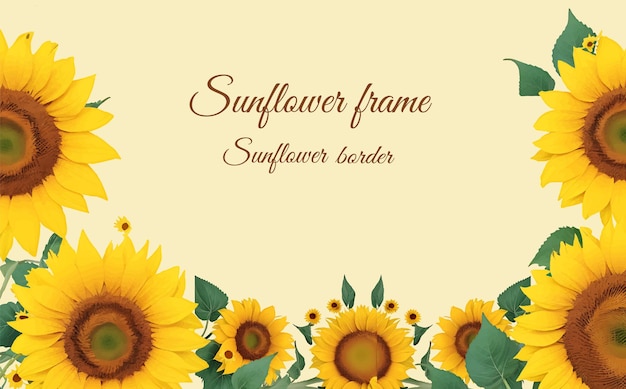 Vector A Bright and Beautiful Sunflower frame Design