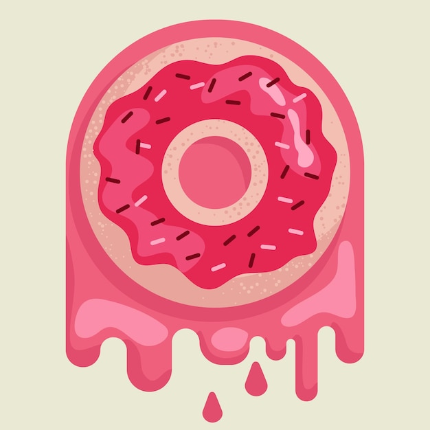 Vector bright cartoon donut Dripping glaze background