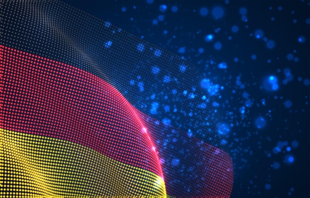 Vector bright glowing country flag of abstract dots Germany