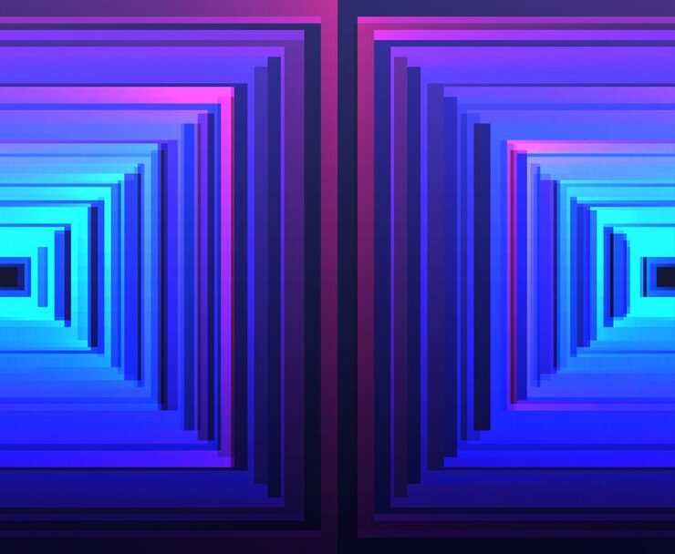 Vector vector bright luminescent background with squares rhombus