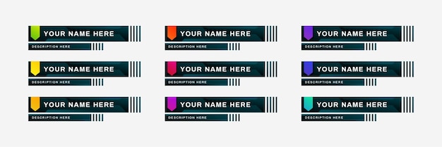 Vector vector of broadcast news lower thirds template for television video and media channel colorful
