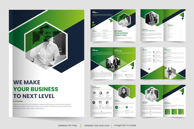 Vector brochure template design and company brochure template green and black layout design