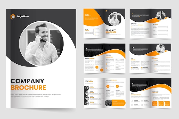 Vector brochure template design and company brochure template yellow layout design