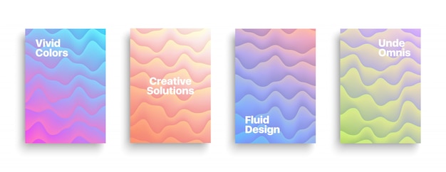 Шаблоны векторных брошюр fluid design