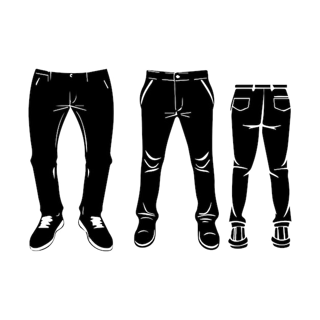 Vector broek plat ontwerp silhouet