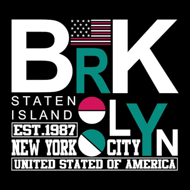 vector brooklyn letters t shirt design