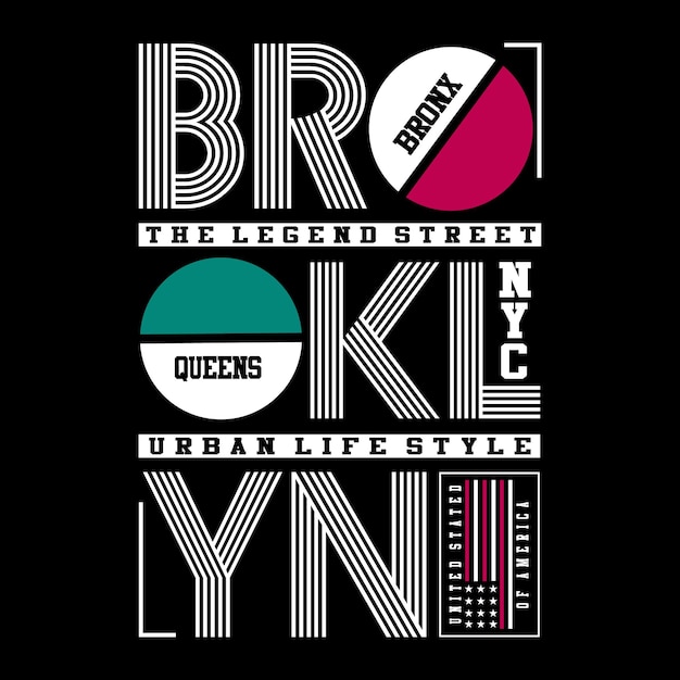 vector brooklyn letters t shirt design