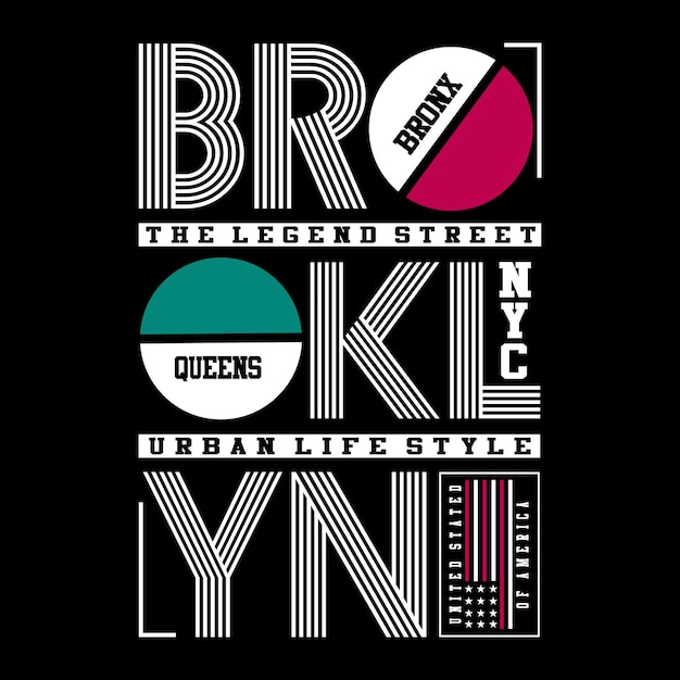 Vector brooklyn letters t-shirt ontwerp