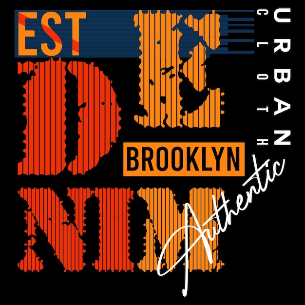 Vector brooklyn stedelijke denim typografie illustratie ontwerp