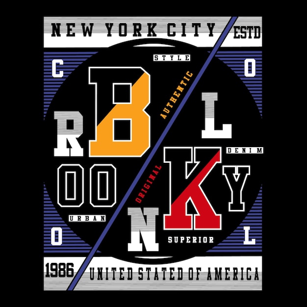 vector brooklyn t shirt letters typography design