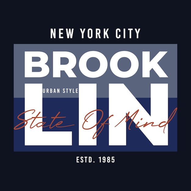 Vector vector brooklyn tekst frame grafische typografie vector illustratie t shirt design casual stijl