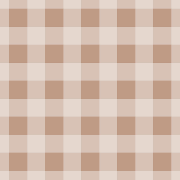 Vector brown checkered plaid gingham background seamless pattern