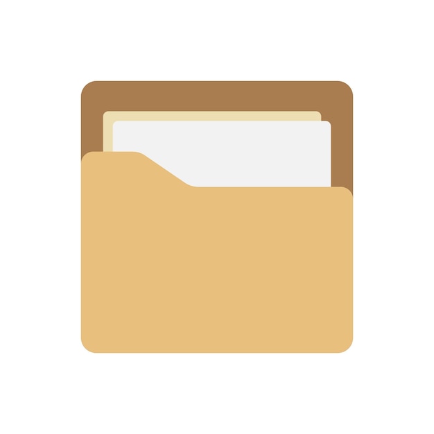 vector brown folder icon illustration