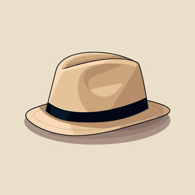 Vector vector of a brown hat with a black band on it