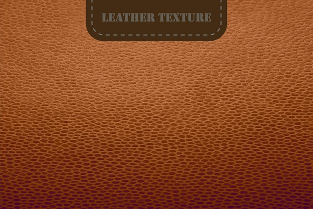 Vector vector brown leather texture with label realistic natural animal skin texture background