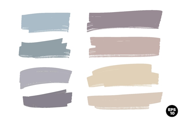 Vector brush stroke set Pastel collor artistic small artistic backdrops collection Abstract backgrounds