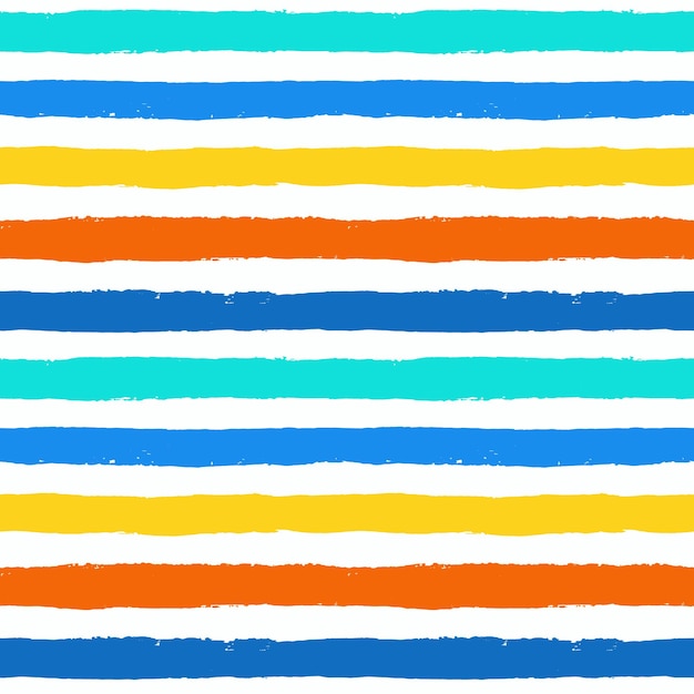 Vector brush stroke textured seamless pattern colorful striped pattern painted background brush stroke texture horizontal lines design colori vivaci di blu arancione giallo bianco stile grunge