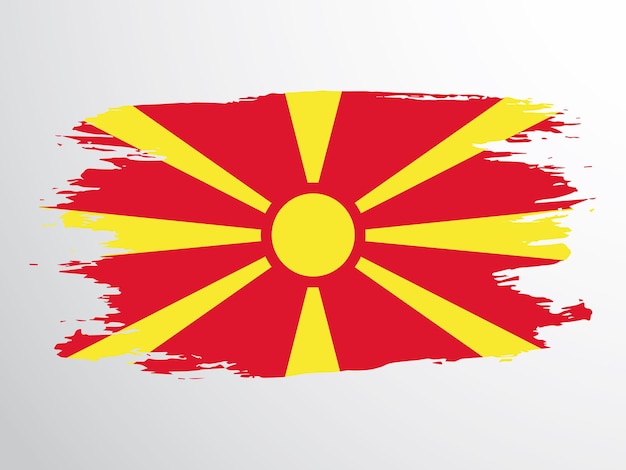 Vettore brushdrawn bandiera della macedonia