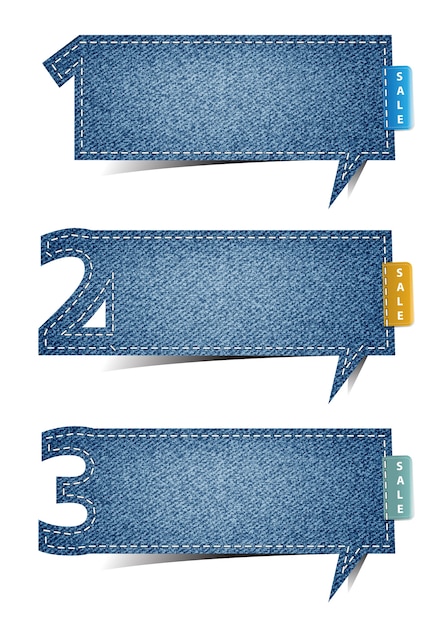 Vector vector bubble blue jean craft stick number banner