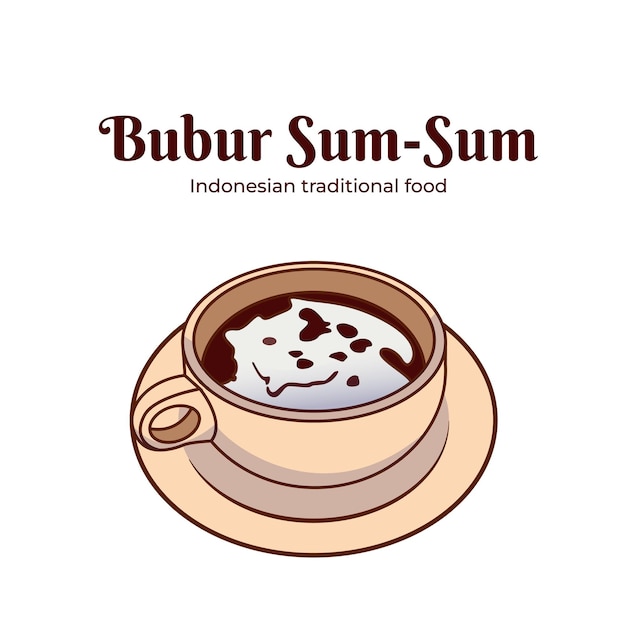 벡터 Bubur Sum Sum 인도네시아 전통 음식