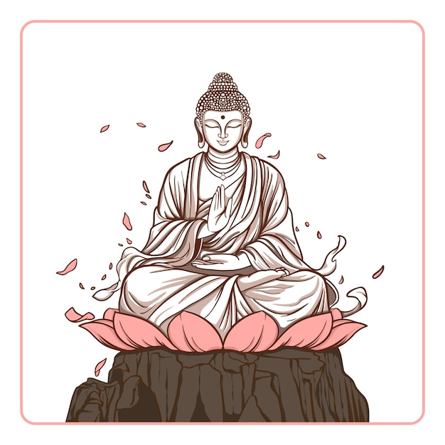 Vector vector buddha hand drawing illustration