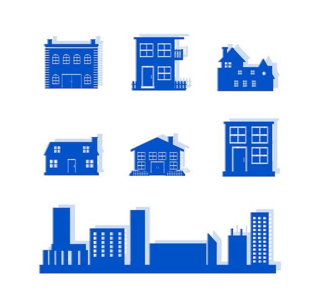 Vector edifici ponti e città residenziali