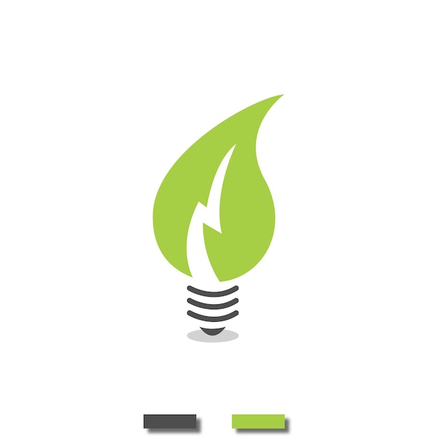 Vector vector bulb logo with leaves