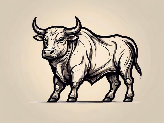 Vector vector bull logo monoline geïsoleerd