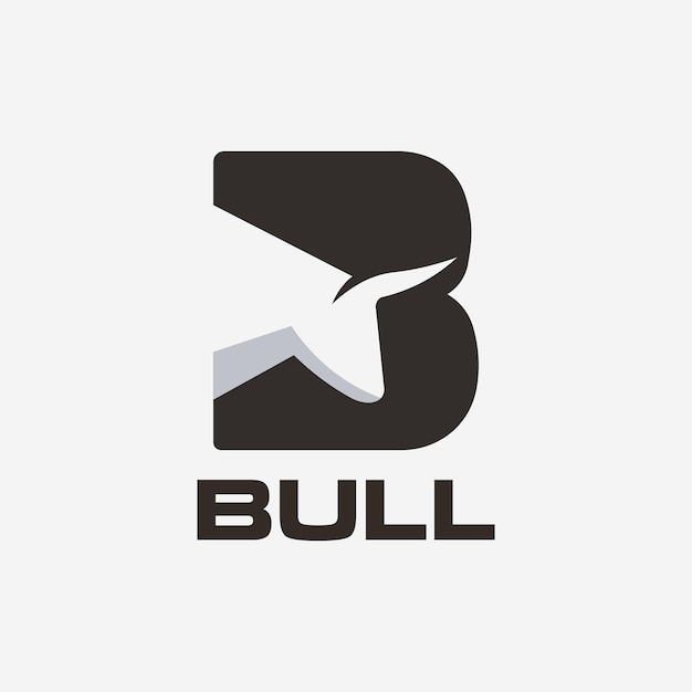 Vector vector bull minimal text logo design