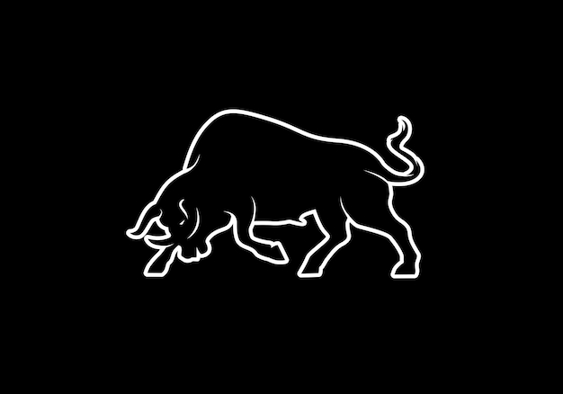 vector bull silhouette outline shape