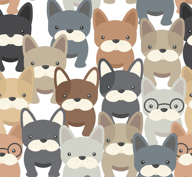 Vector vector bulldog dog pattern