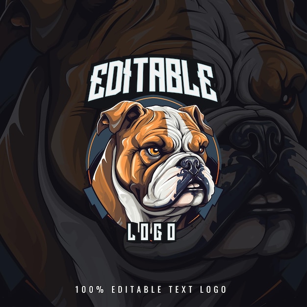 Illustrazione del logo sportivo del bulldog vettoriale