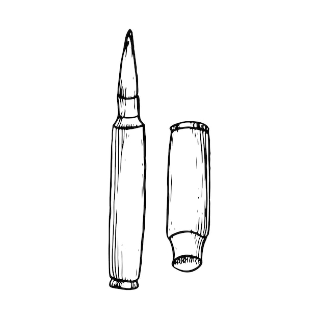 Proiettile vettoriale per fucili e collet grafica semplice illustrazione per disegni militari di armi