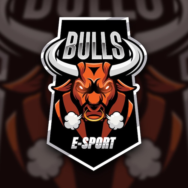 Vector Bulls mascotte esport logo ontwerp