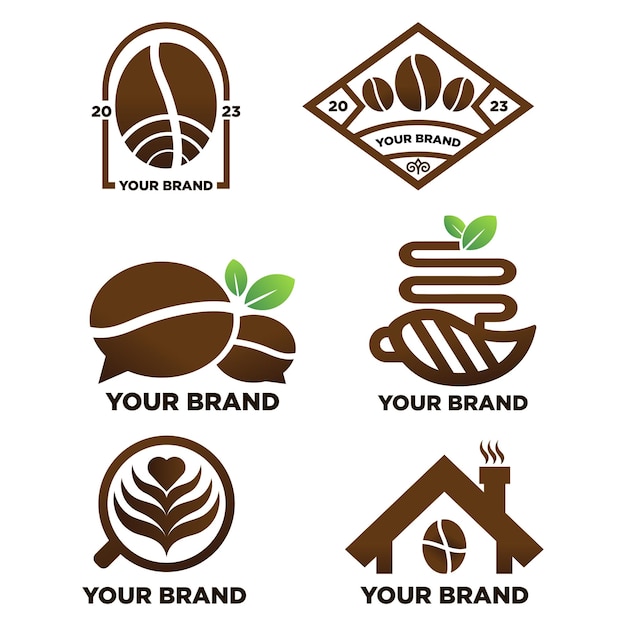 Vector bundle coffee logo moderno adatto per un logo aziendale