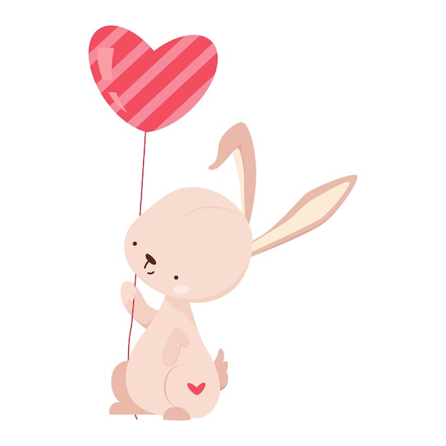 Vector bunny love valentine hearts, romantic